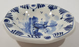 Vintage DP Delft Blue White Windmill Decor 3 3/4" Ceramic Hand Painted Ash Tray