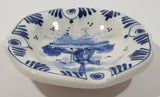 Vintage DP Delft Blue White Windmill Decor 3 3/4" Ceramic Hand Painted Ash Tray