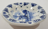 Vintage DP Delft Blue White Windmill Decor 3 3/4" Ceramic Hand Painted Ash Tray