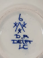 Vintage DP Delft Blue White Windmill Decor 3 3/4" Ceramic Hand Painted Ash Tray