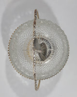 Vintage Mayell Glass Condiment Serving Dish in Silver Plated Basket Holder with Spoon