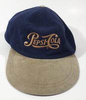 Rare Vintage AJM Headwear Pepsi Cola Dark Blue and Gold Adjustable Baseball Cap Hat