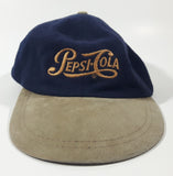 Rare Vintage AJM Headwear Pepsi Cola Dark Blue and Gold Adjustable Baseball Cap Hat