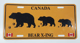 Canada Bear X-Ing Souvenir Embossed Metal Vehicle License Plate Tag