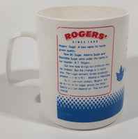Rare Vintage Rogers' Since 1890 Natural Fine Granulated Sugar 3 1/2" Tall Plastic Coffee Mug Cup