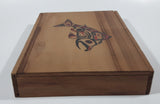 Red and Black Spirit Salmon Fish Native Aboriginal Art 10 5/8" Long Wood Box with Sliding Lid