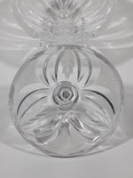 Vintage Hand Cut 24% Leaded Crystal Glass 5 3/4" Tall Tri-Footed Candy Dish Bowl with Lid Made in Yugoslavia