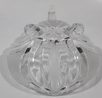 Vintage Hand Cut 24% Leaded Crystal Glass 5 3/4" Tall Tri-Footed Candy Dish Bowl with Lid Made in Yugoslavia