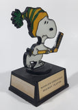 Vintage 1970s Aviva United Syndicate Features Snoopy World's Greatest Hockey Player 5" Tall Plastic Trophy with Wynn's Stickers On The Sides