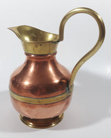 Vintage Brass and Copper Pitcher Ewer Jug