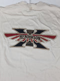 Oneita Power-T Pepsi Cola Henderson Excelsior Motor Mfg And Supply Co. Chicago U.S.A. X Large Cream White T-Shirt