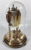 Vintage Hermle Quartz 9 1/4" Tall Plastic Dome Brass Anniversary Clock Battery Operated