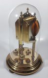 Vintage Hermle Quartz 9 1/4" Tall Plastic Dome Brass Anniversary Clock Battery Operated