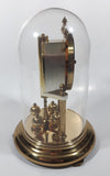 Vintage Hermle Quartz 9 1/4" Tall Plastic Dome Brass Anniversary Clock Battery Operated