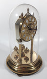 Vintage Hermle Quartz 9 1/4" Tall Plastic Dome Brass Anniversary Clock Battery Operated