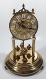 Vintage Hermle Quartz 9 1/4" Tall Plastic Dome Brass Anniversary Clock Battery Operated