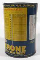 Vintage Dupont Zerone Anti-Rust Anti-Freeze Blue 5 1/2" Tall One Quart Metal Can