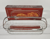 Vintage 1983 F.B. Rogers Silver Company Silverplated Roll Basket with Swing Handles New in Box