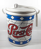 Vintage Pepsi Cola Can Shaped 13 1/2" Tall White Faux Leather Covered Beverage Drink Camping Cooler
