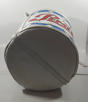 Vintage Pepsi Cola Can Shaped 13 1/2" Tall White Faux Leather Covered Beverage Drink Camping Cooler
