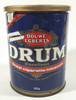 Vintage Douwe Egberts Drum Excellent Finest Cigarette Tobacco 150g Blue Tin Metal Can with Plastic Lid