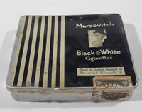 Vintage Marcovitch Black & White Cigarettes 20 Count Tin Metal Holder Case