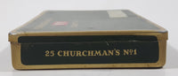 Vintage Churchman's No 1 Cigarettes Green 25 Count Tin Metal Holder Case