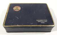 Vintage Player's Navy Cut Cigarettes Medium 100 Count Navy Blue Tin Metal Holder Case