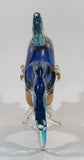 Blue Orange Black Clear Tropical Fish 7 1/4" Long Art Glass Sculpture Figurine