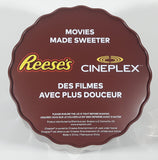 Snapco Reese's Peanut Butter Cups Cineplex Movies Made Sweeter Chocolate Brown 6 1/4" Tall Metal Can Popcorn Bucket