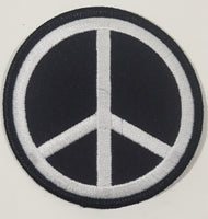 Black and Grey Peace Sign 3" Embroidered Fabric Patch Badge