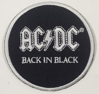 AC/DC Back In Black 3" Embroidered Fabric Iron On Patch Badge