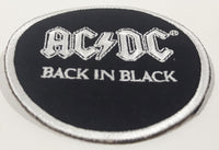 AC/DC Back In Black 3" Embroidered Fabric Iron On Patch Badge