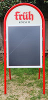 Fruh Kolsch Beer Red Metal 23" x 51" Chalkboard Sidewalk Sign