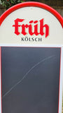 Fruh Kolsch Beer Red Metal 23" x 51" Chalkboard Sidewalk Sign