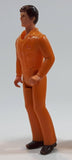 Vintage 1970s Tonka Play People Male Orange Clothing Man 3 1/2" Tall Plastic Toy Action Figure Made in Hong Kong