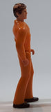 Vintage 1970s Tonka Play People Male Orange Clothing Man 3 1/2" Tall Plastic Toy Action Figure Made in Hong Kong