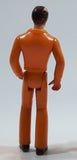 Vintage 1970s Tonka Play People Male Orange Clothing Man 3 1/2" Tall Plastic Toy Action Figure Made in Hong Kong