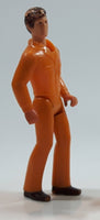 Vintage 1970s Tonka Play People Male Orange Clothing Man 3 1/2" Tall Plastic Toy Action Figure Made in Hong Kong