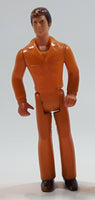 Vintage 1970s Tonka Play People Male Orange Clothing Man 3 1/2" Tall Plastic Toy Action Figure Made in Hong Kong