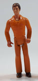 Vintage 1970s Tonka Play People Male Orange Clothing Man 3 1/2" Tall Plastic Toy Action Figure Made in Hong Kong