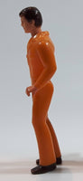 Vintage 1970s Tonka Play People Male Orange Clothing Man 3 1/2" Tall Plastic Toy Action Figure Made in Hong Kong